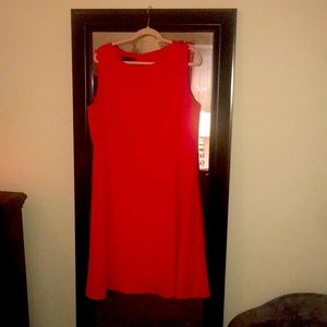 Jones New York orange sheath dress with flair, size 16